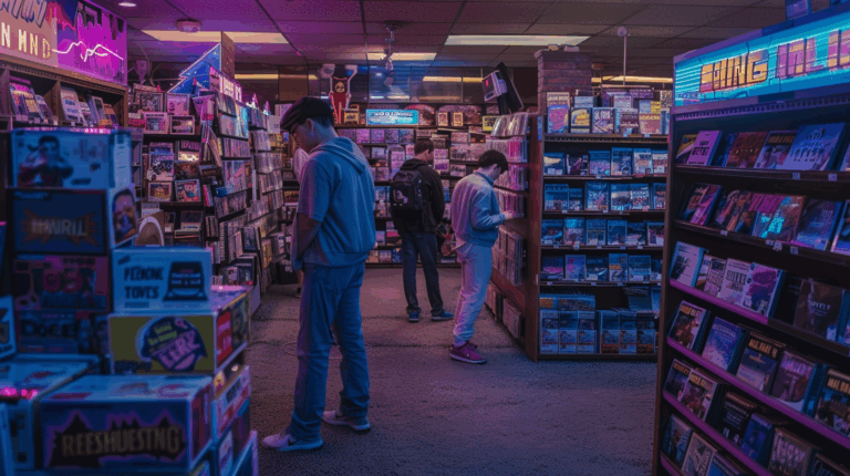 Bild einer Videothek aus den Achtziger-Jahren